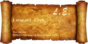 Lengyel Elek névjegykártya